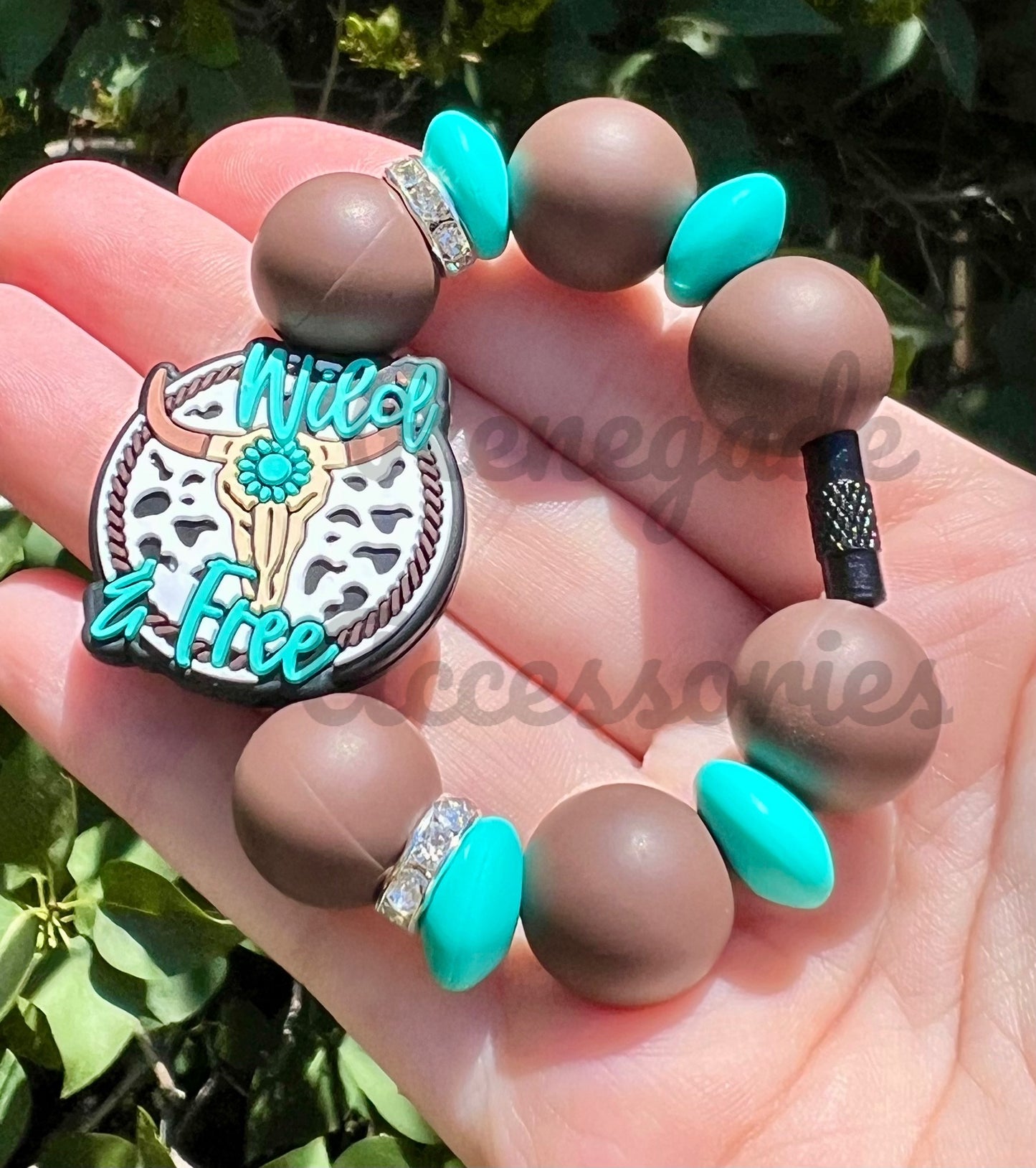 Silicone Charm - Wild & Free Skull