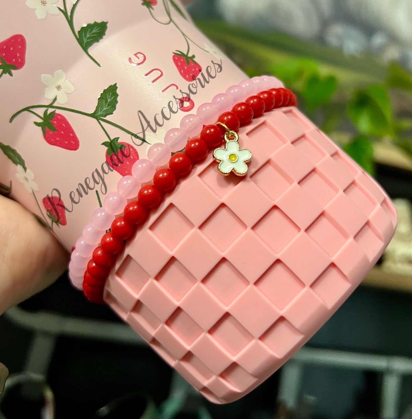 Tumbler Bracelet - Pink Strawberry/Farmers Market - Hydrojug
