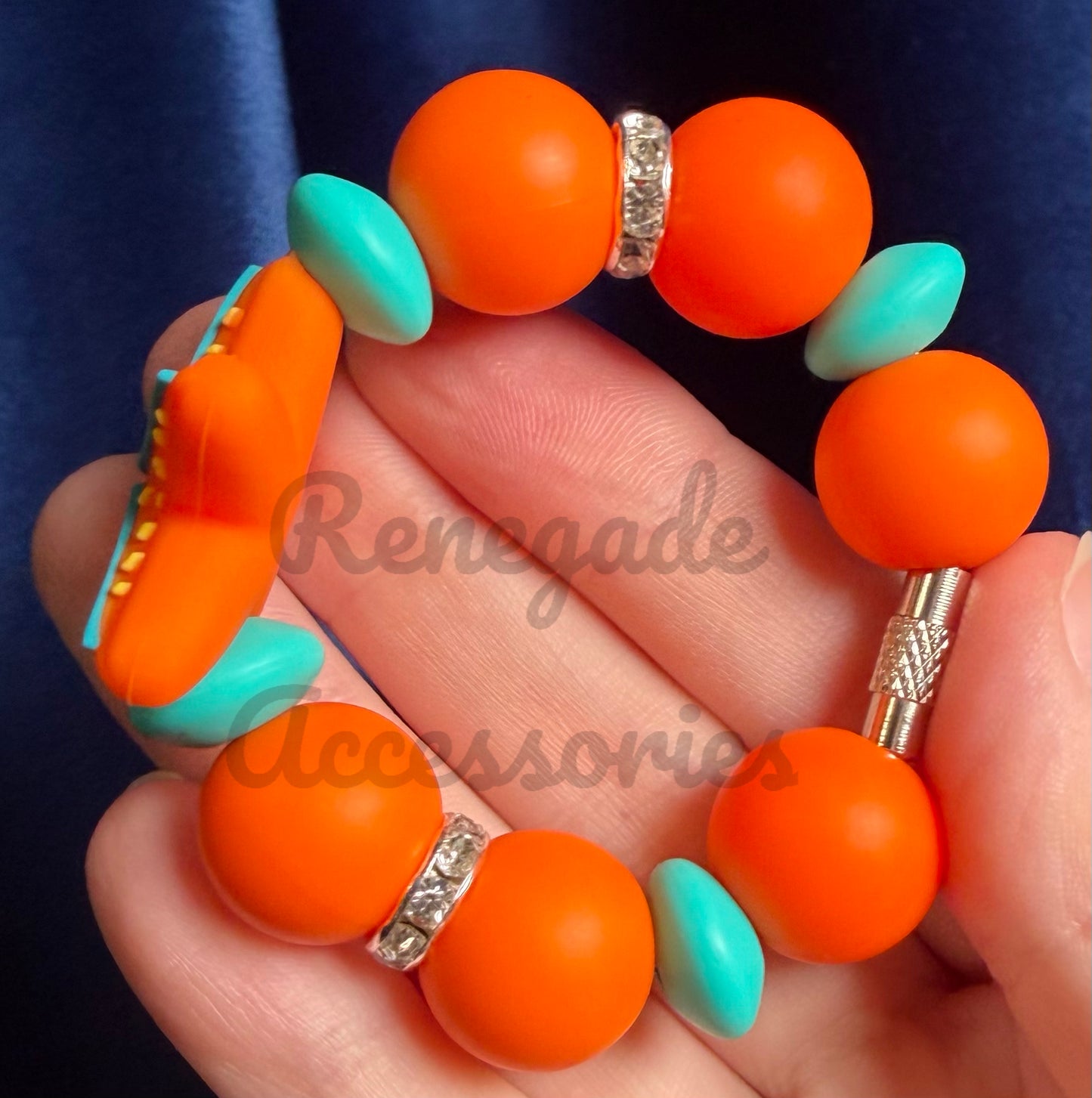 Silicone Charm - Orange Starfish/Seashell