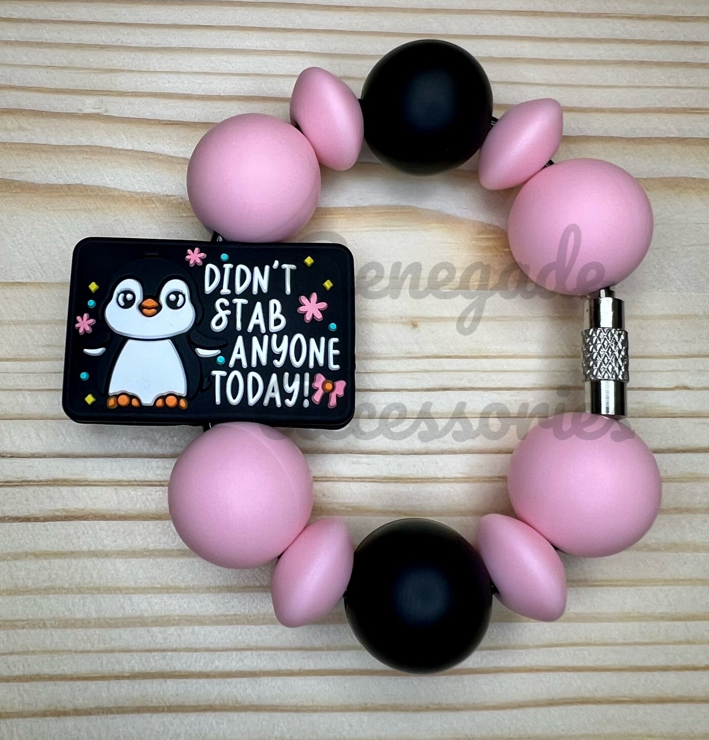Silicone Charm - Didn’t Stab Anyone Today - Penguin
