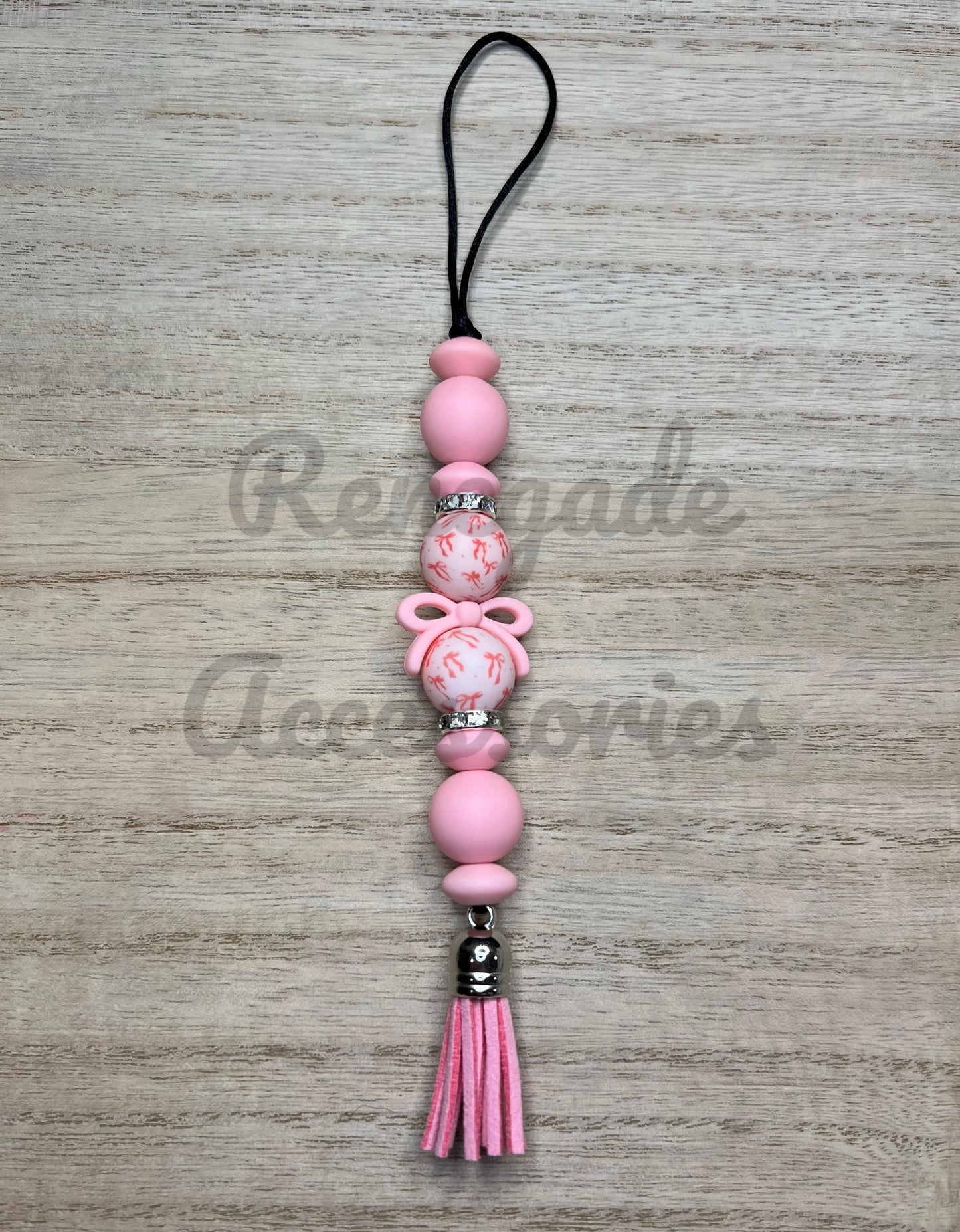 Silicone Charm - Enchanted Charms - Mini Pink Bow - Rose Quartz