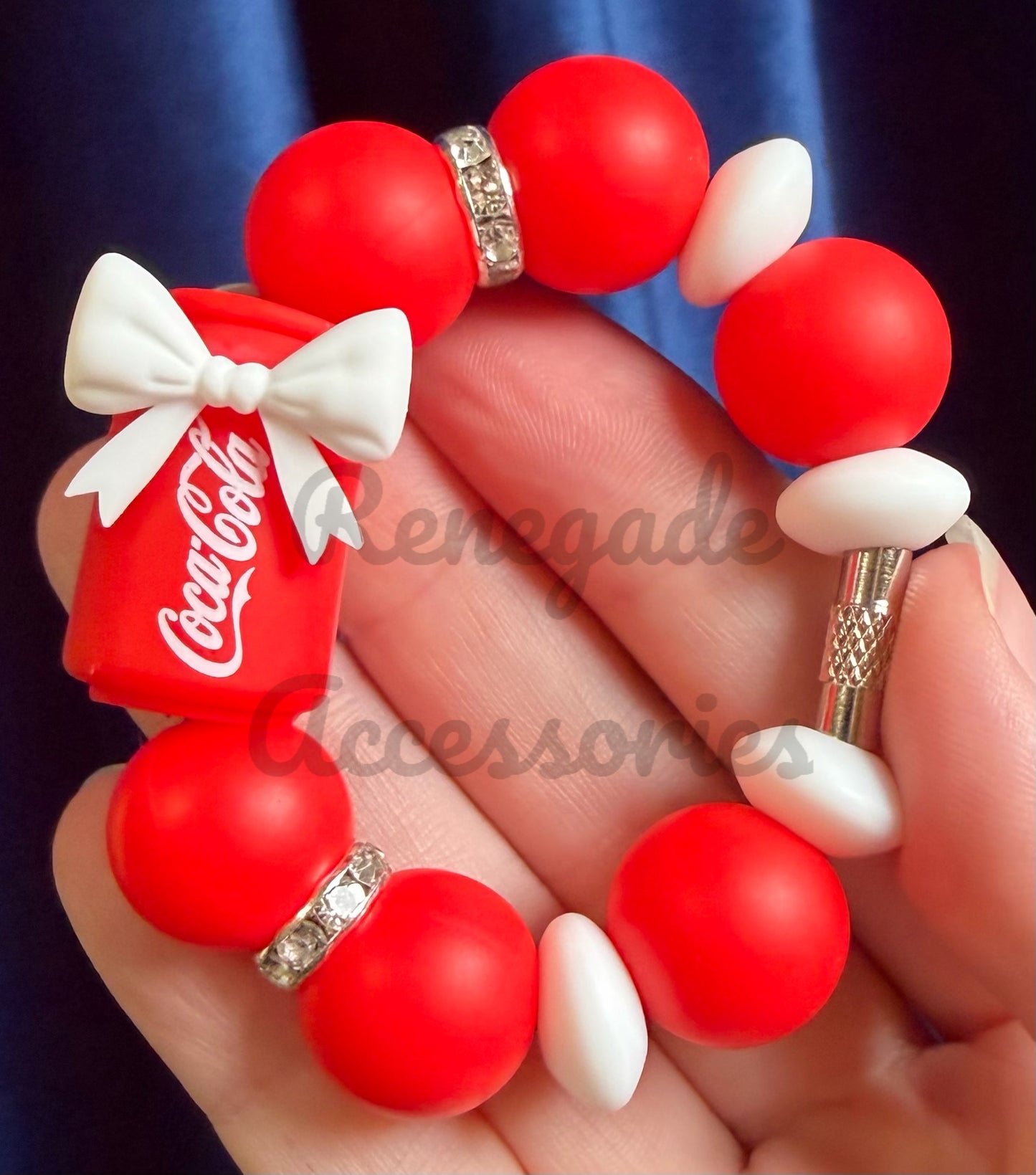 Silicone Charm - Cola Soda With Bow