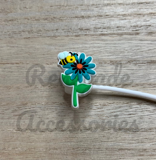 Straw Topper - Flower & Honey Bee