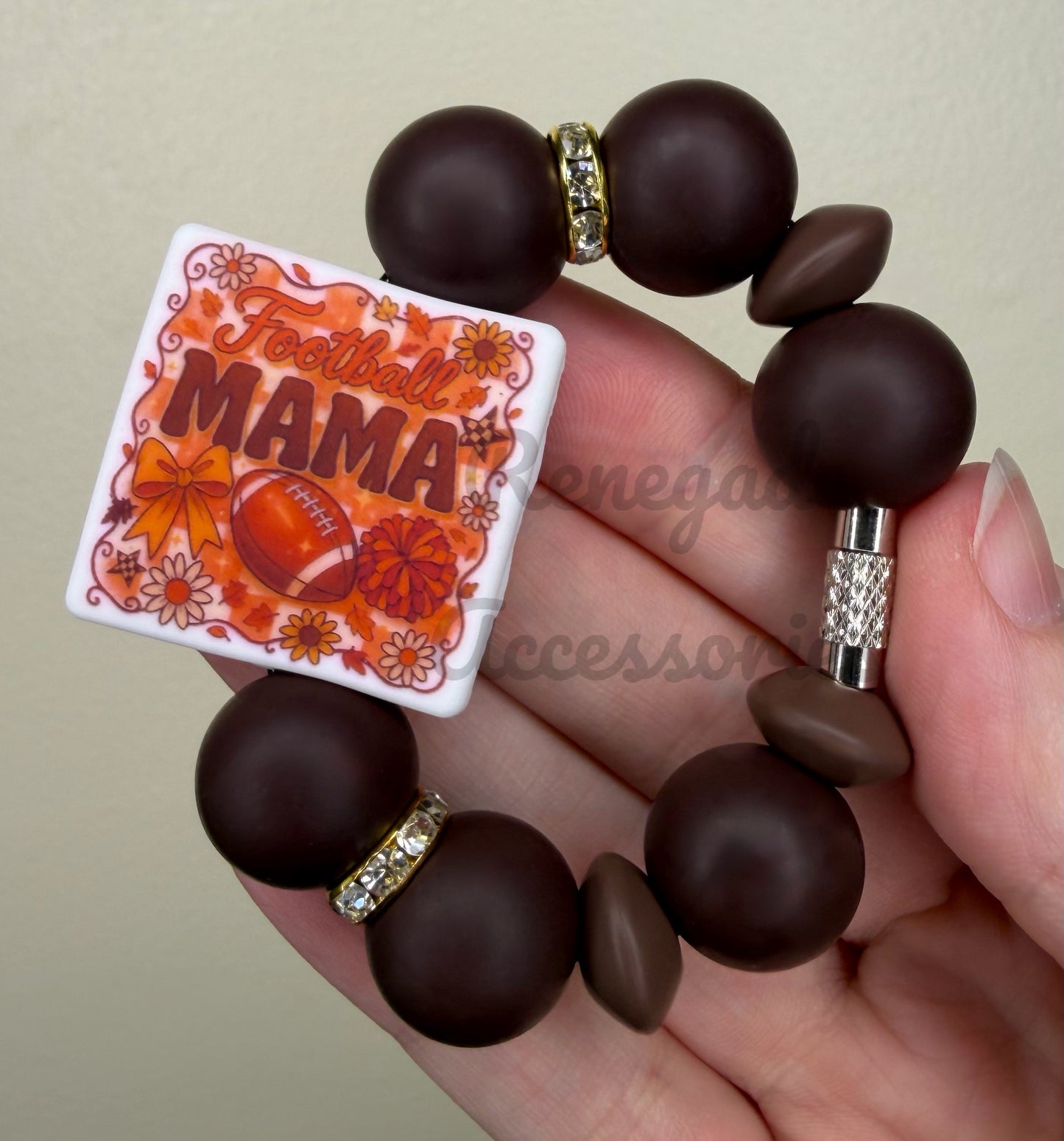 Silicone Charm - Football Mama