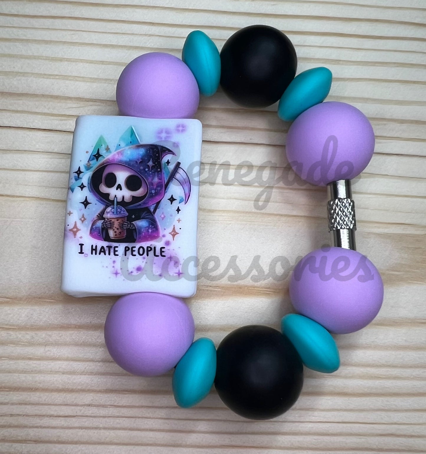 Silicone Charm - I Hate People - Grim Reaper - Book
