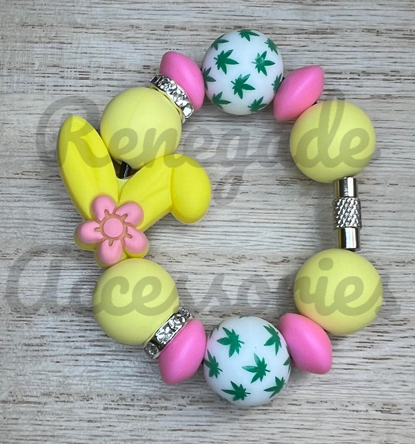 Silicone Charm - Yellow Bunny Ears - 420