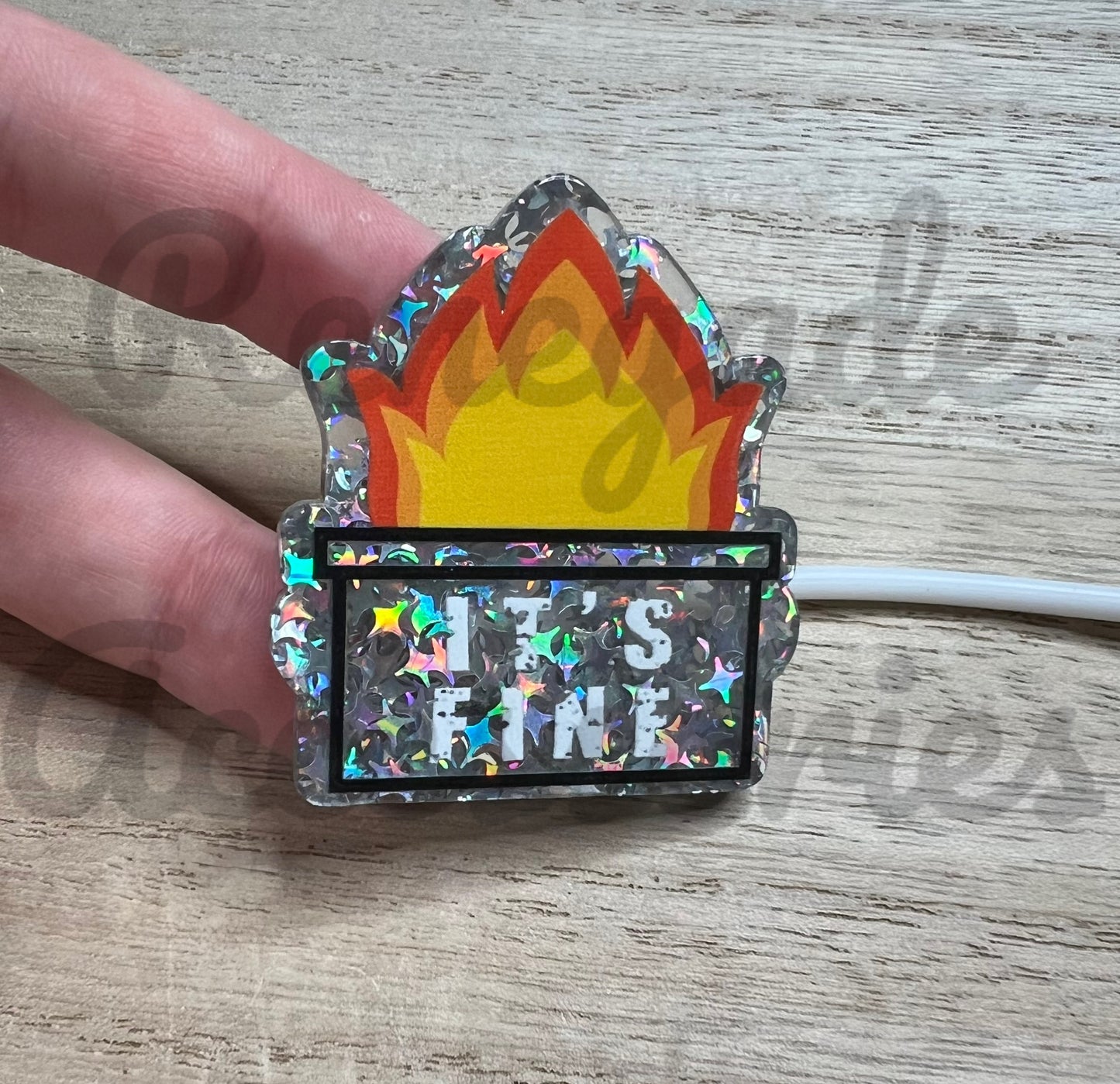 Straw Topper - Acrylic - It’s Fine - Dumpster Fire