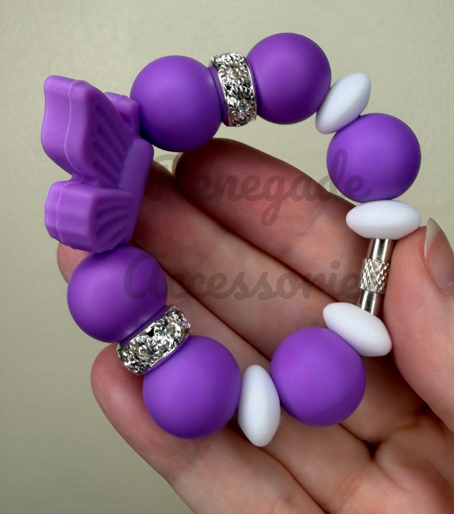 Silicone Charm - Purple Butterfly