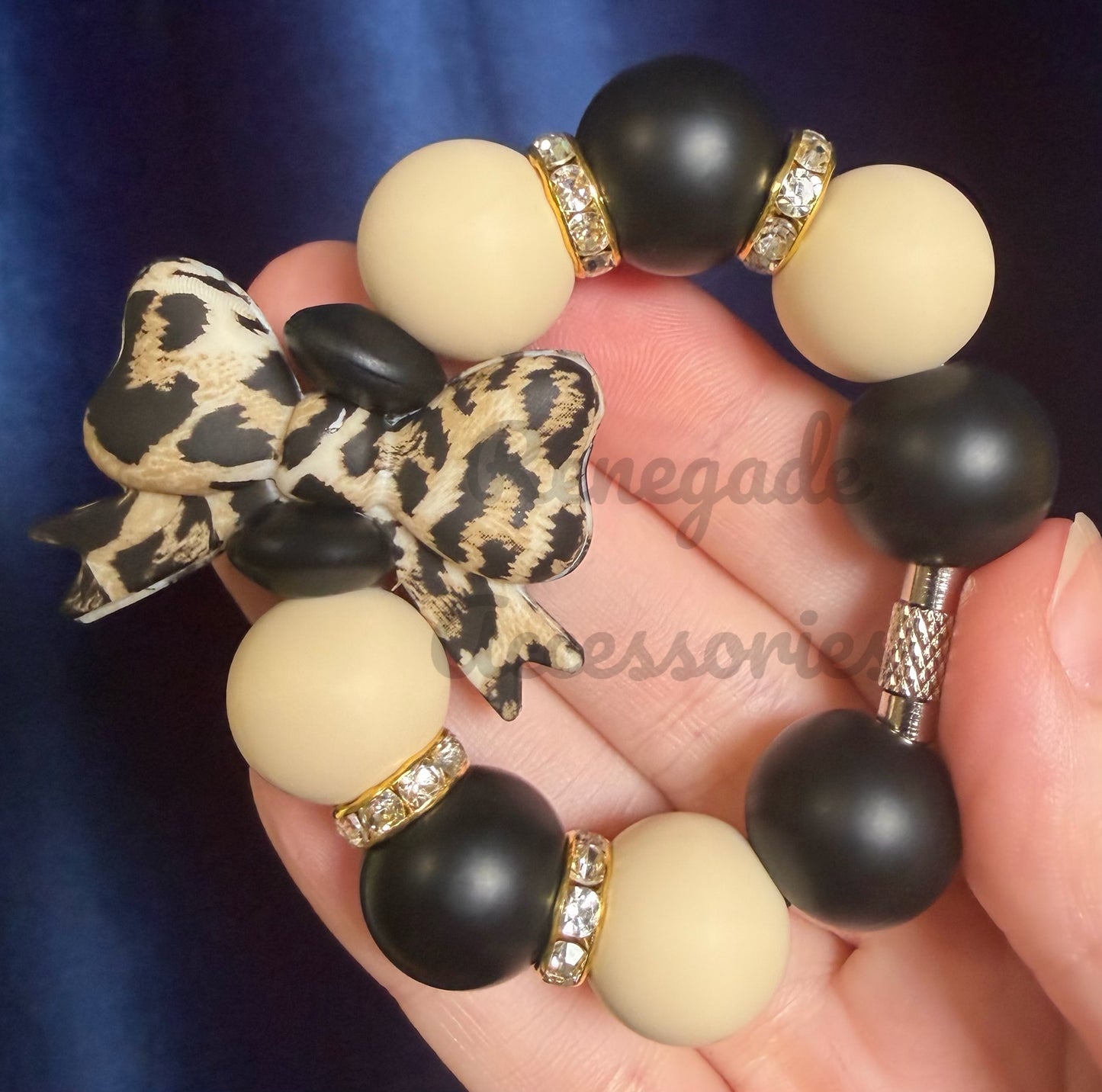 Silicone Charm - Cheetah Bow