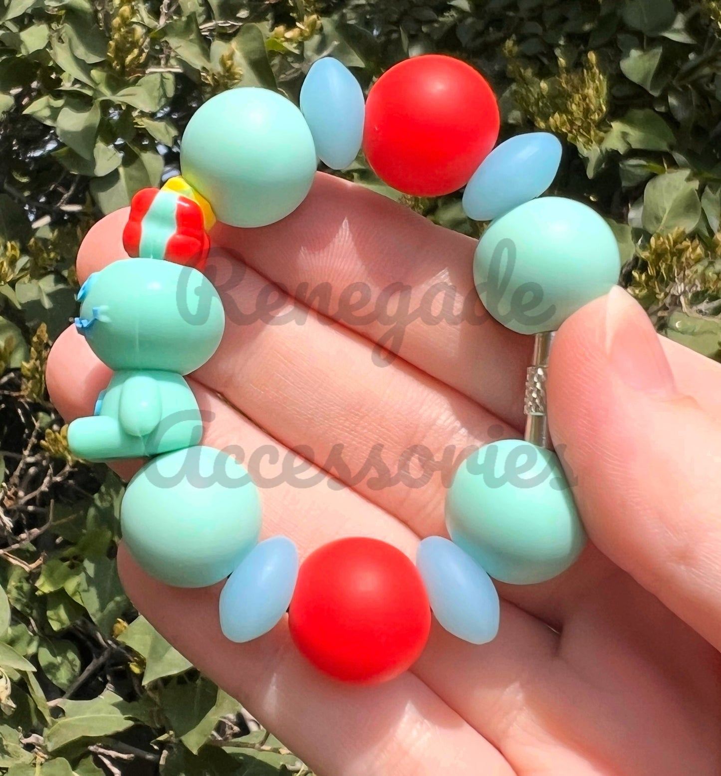 Silicone Charm - Blue Alien Doll