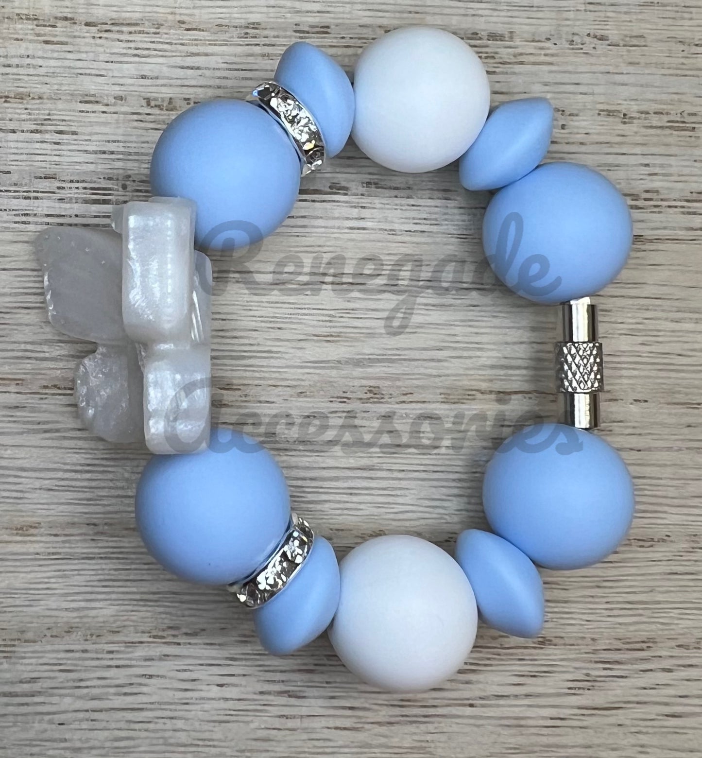 Silicone Charm - Hydrangea Butterfly