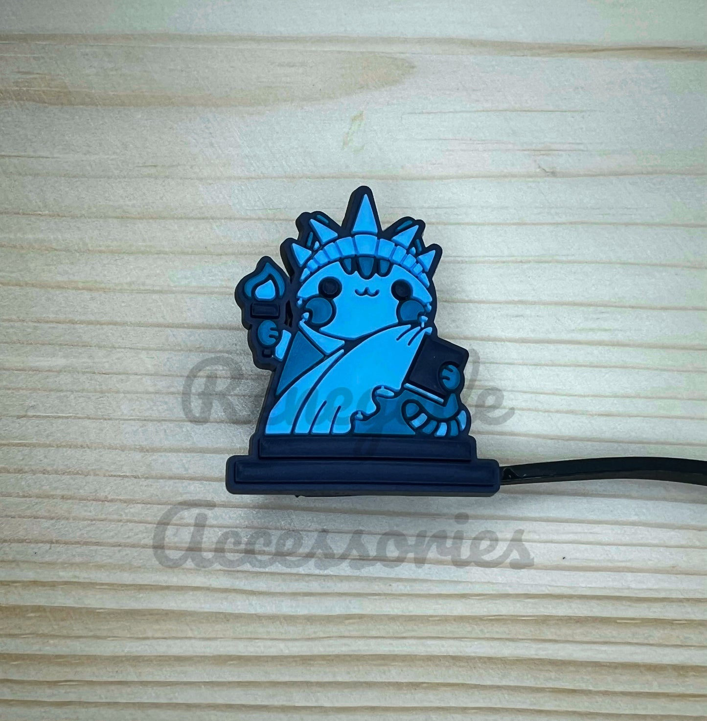 Straw Topper - Statue Of Liberty Cat