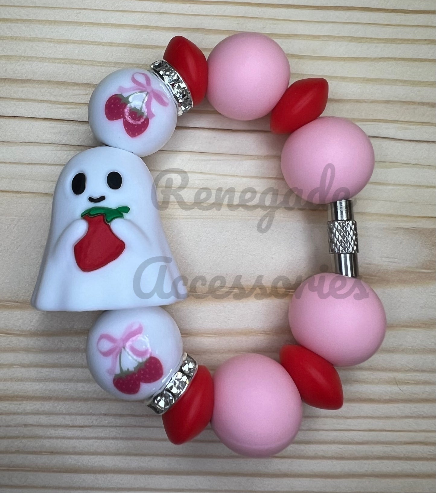 Silicone Charm - Strawberry Ghost