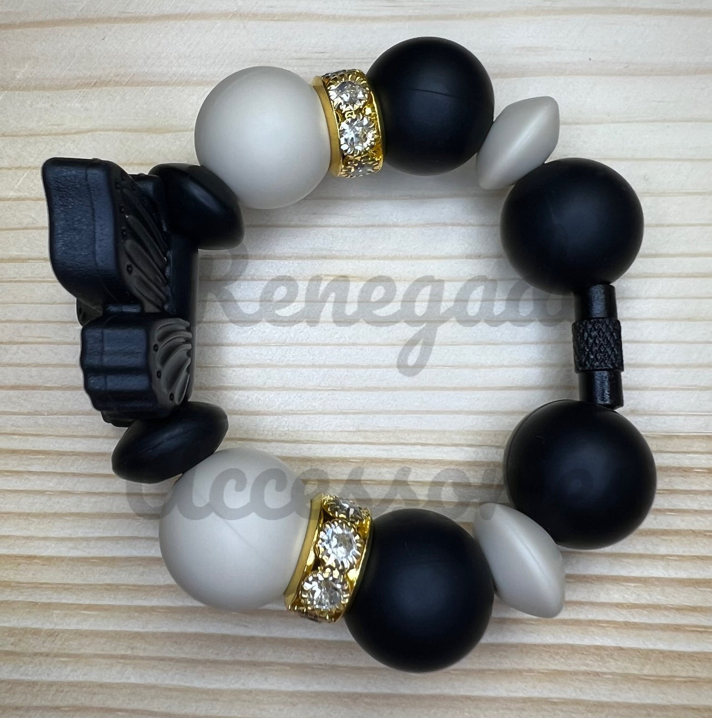 Silicone Charm - Black Butterfly - Aubrie Checkers