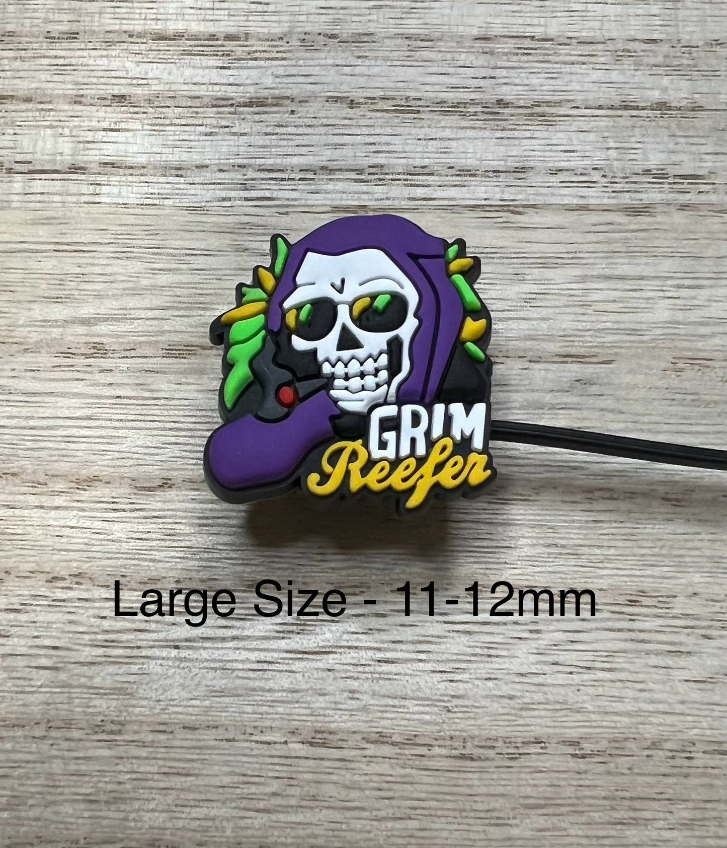 LARGE Straw Topper - Grim Reefer 420