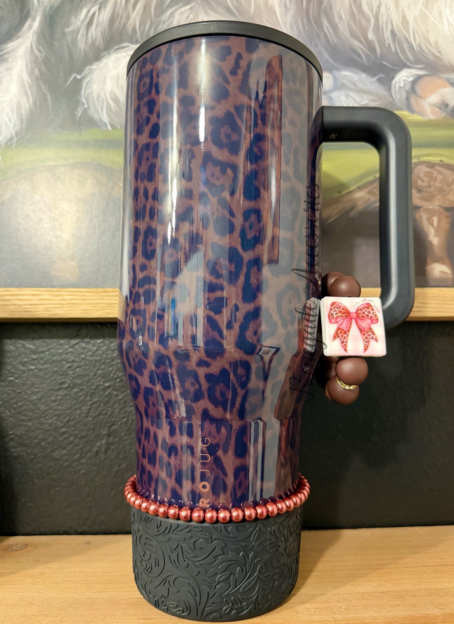 Silicone Charm - It Is Well With My Soul Bow - Luxe Leopard