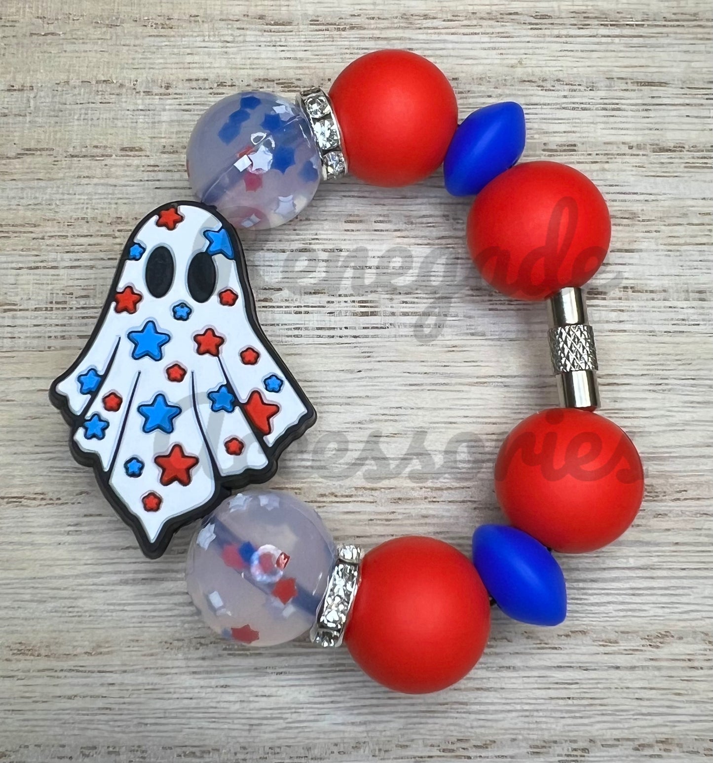 Silicone Charm - Patriotic Ghost
