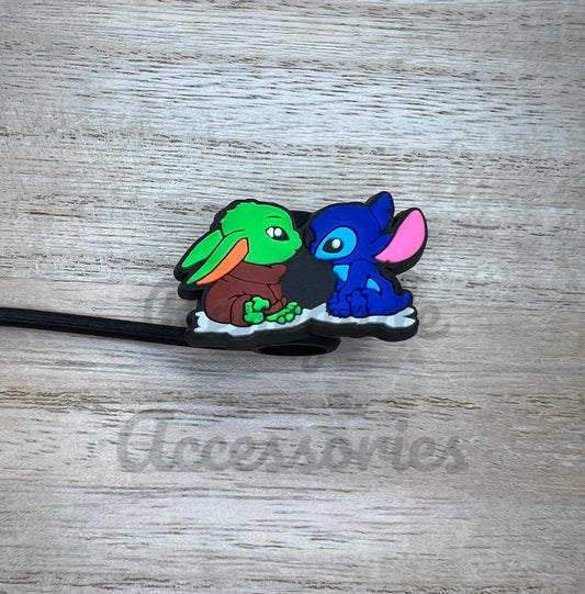 Straw Topper - Blue Alien Character - SW Green Alien Character