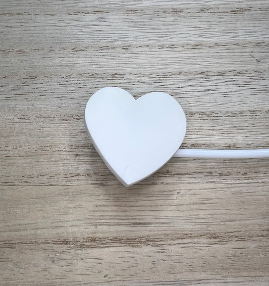 Straw Topper - White Heart