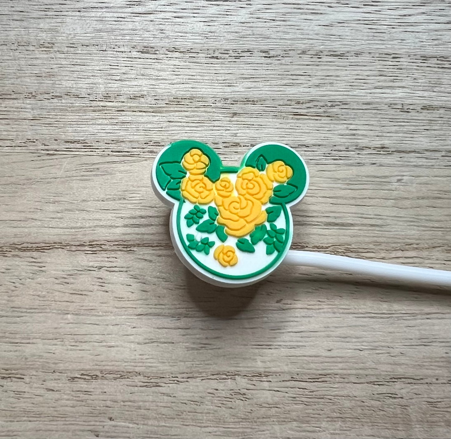 Straw Topper - Mouse Ears Flowers - Yellow