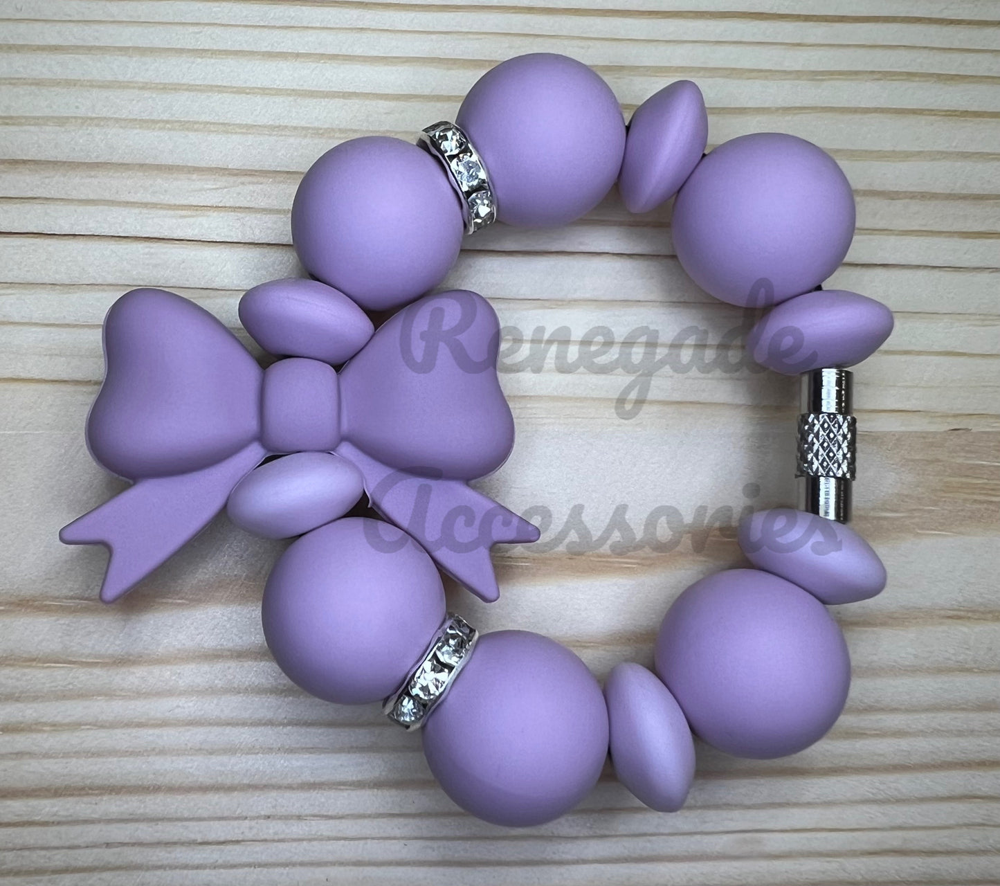 Silicone Charm - Purple Bow