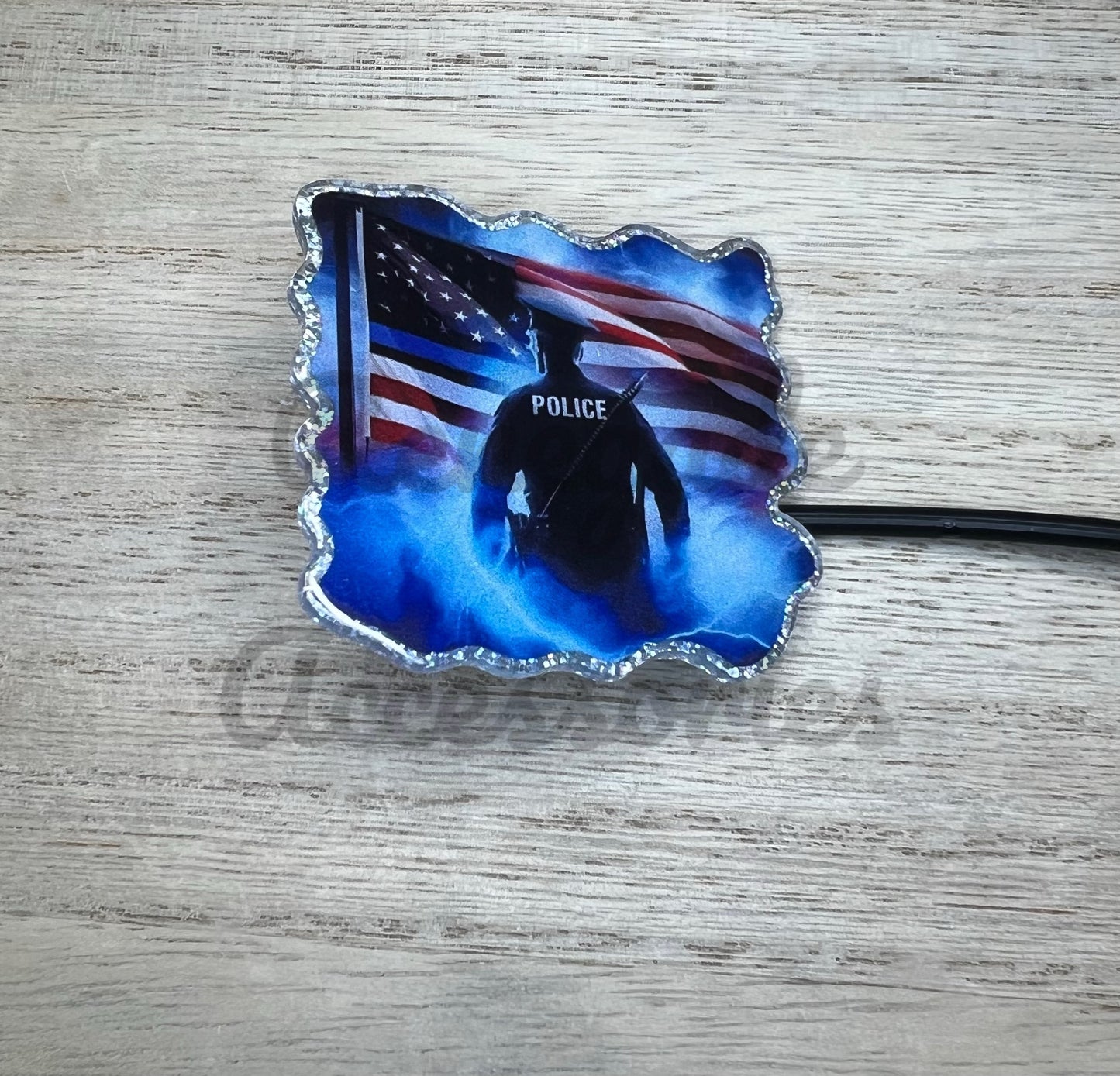 Straw Topper - Acrylic - Police