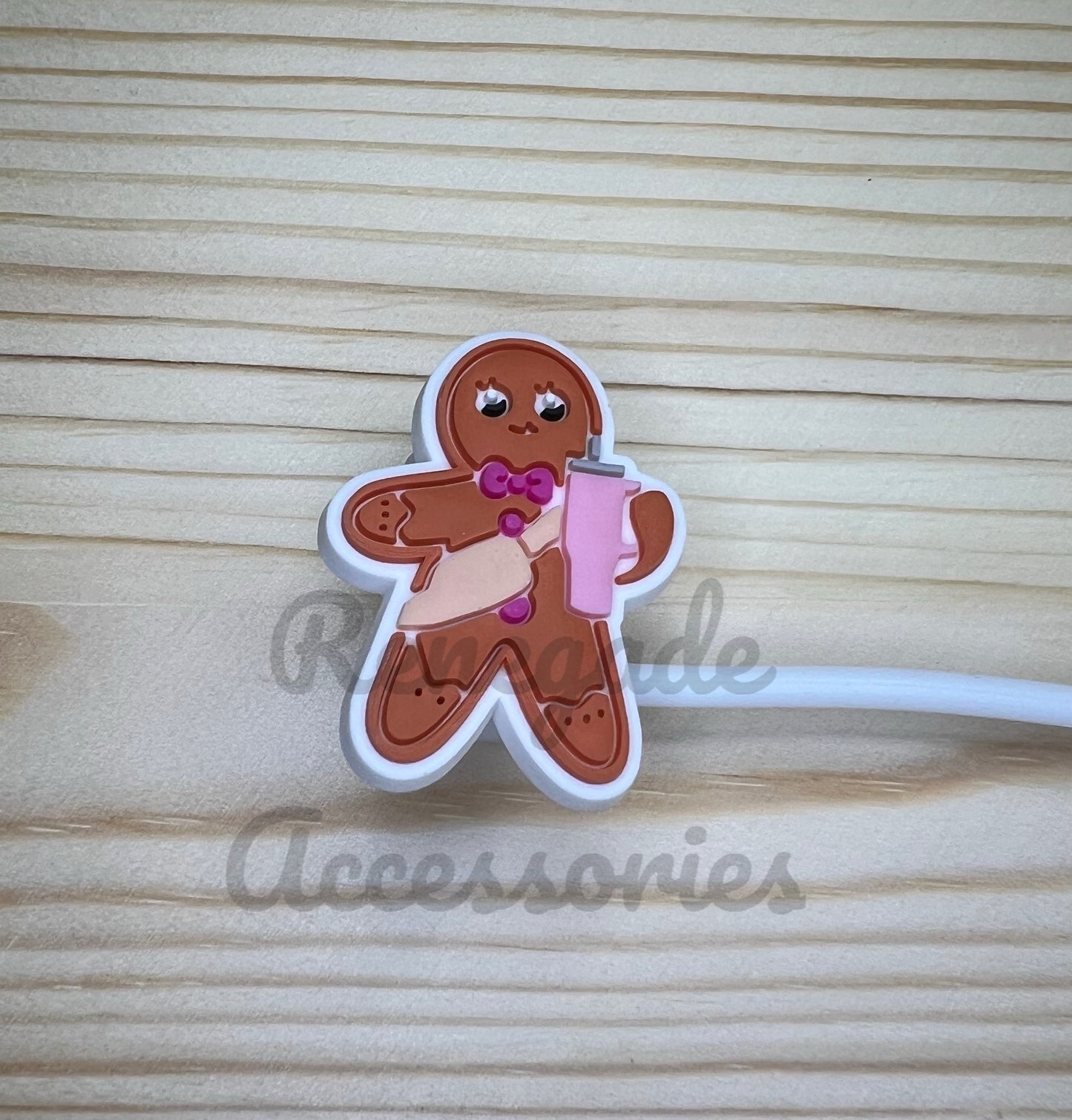 Straw Topper - Gingerbread Man