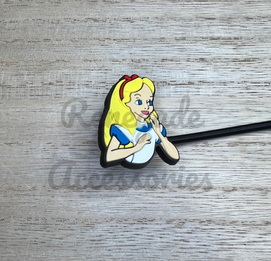 Straw Topper - Alice Character - Wonderland