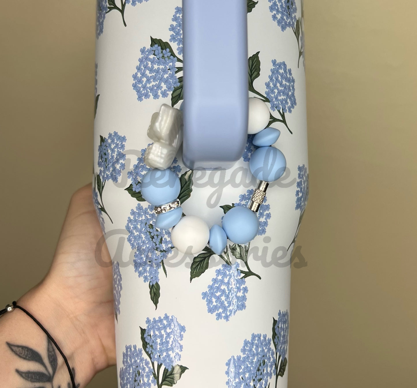 Silicone Charm - Hydrangea Butterfly