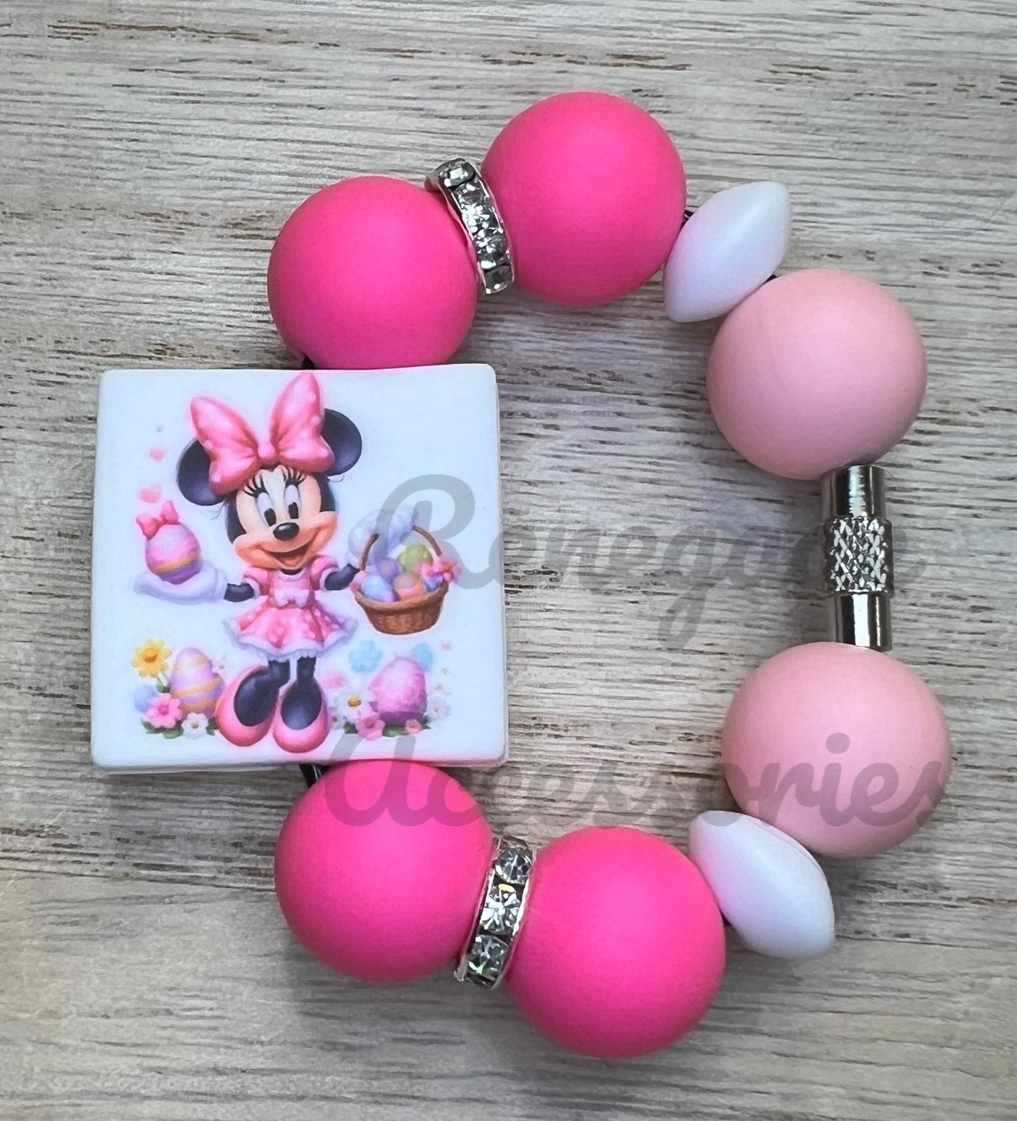 Silicone Charm - Mouse Ears Girl Easter Eggs
