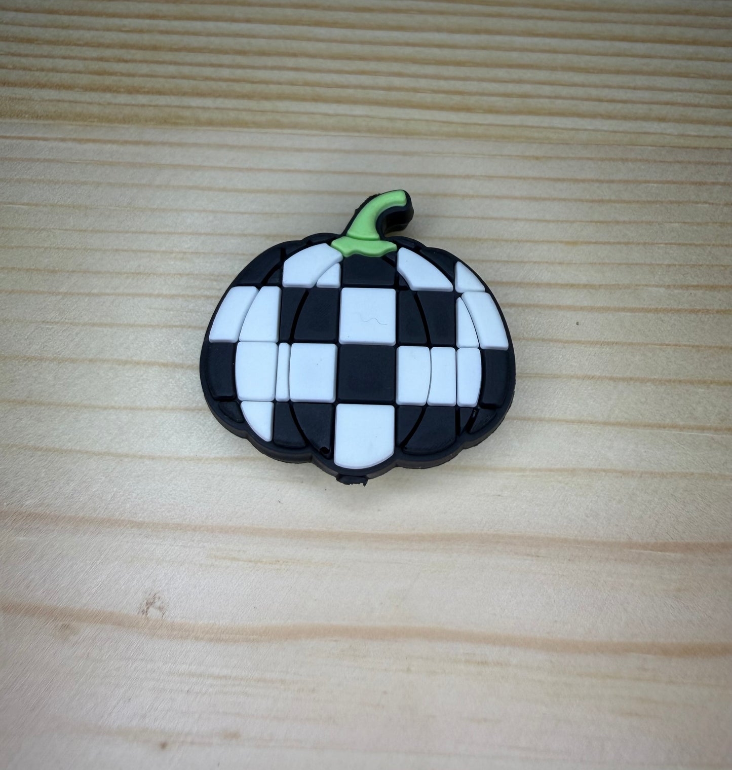Focal Bead - Checkered Pumpkin