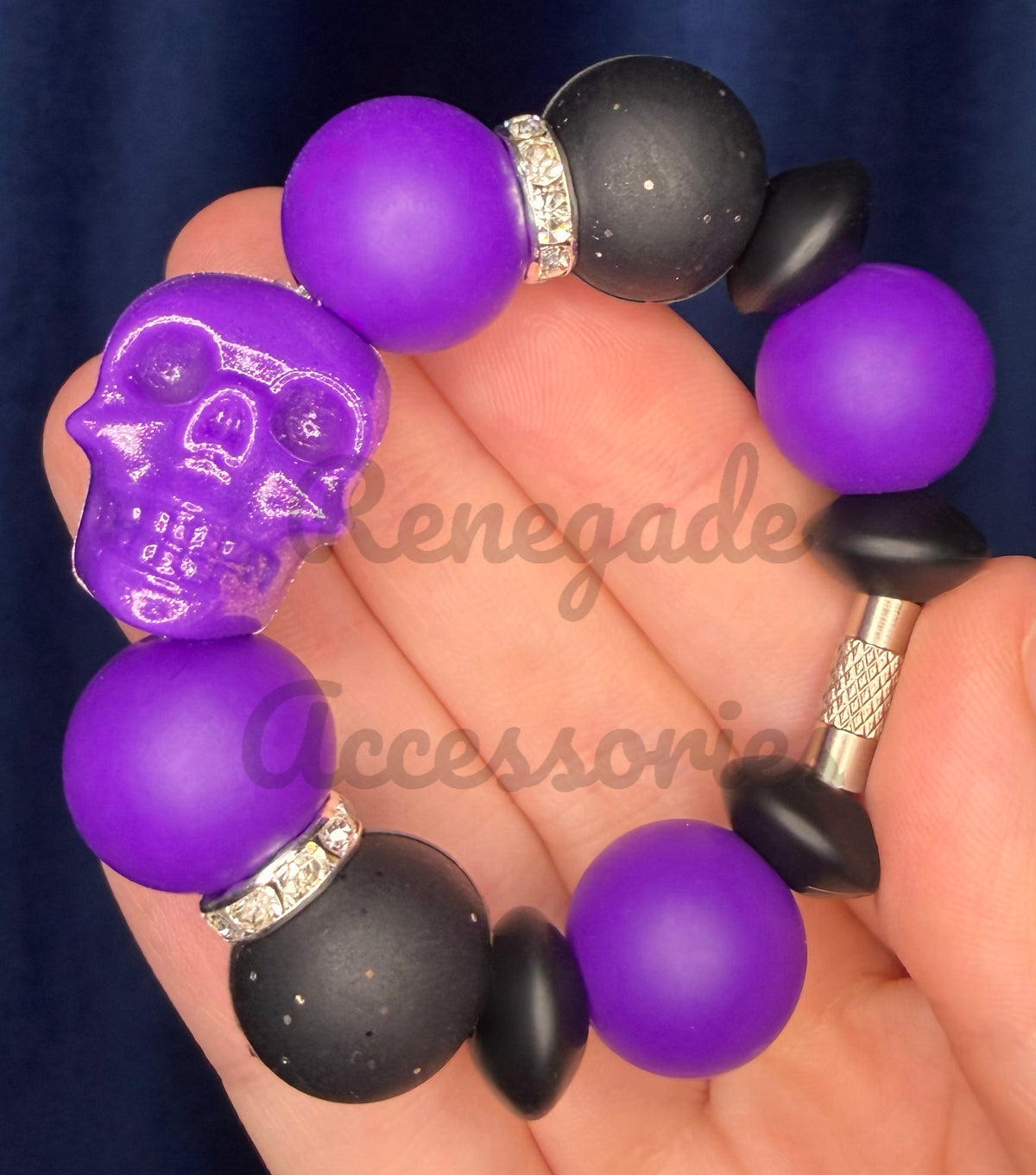 Silicone Charm - Purple Skull