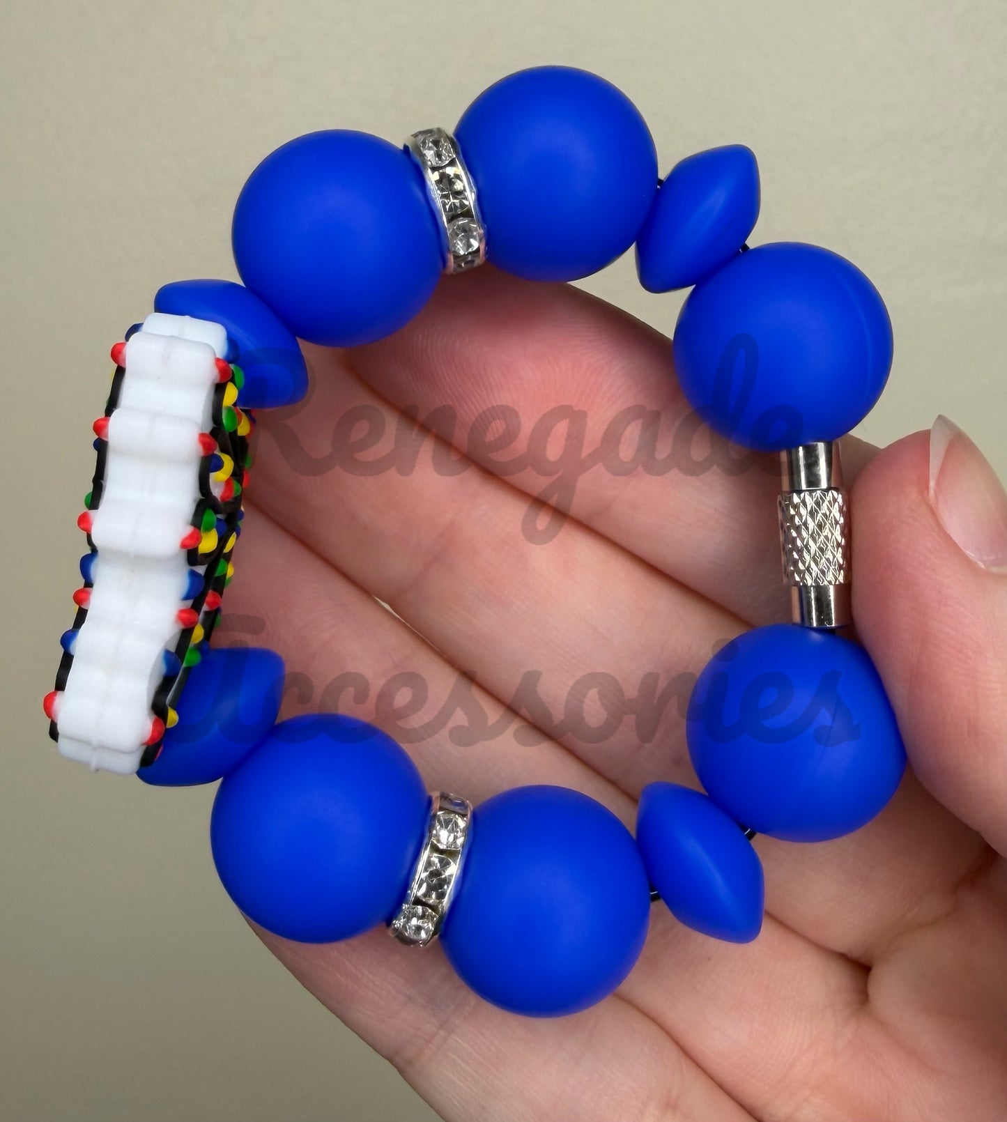 Silicone Charm - White Bow Lights