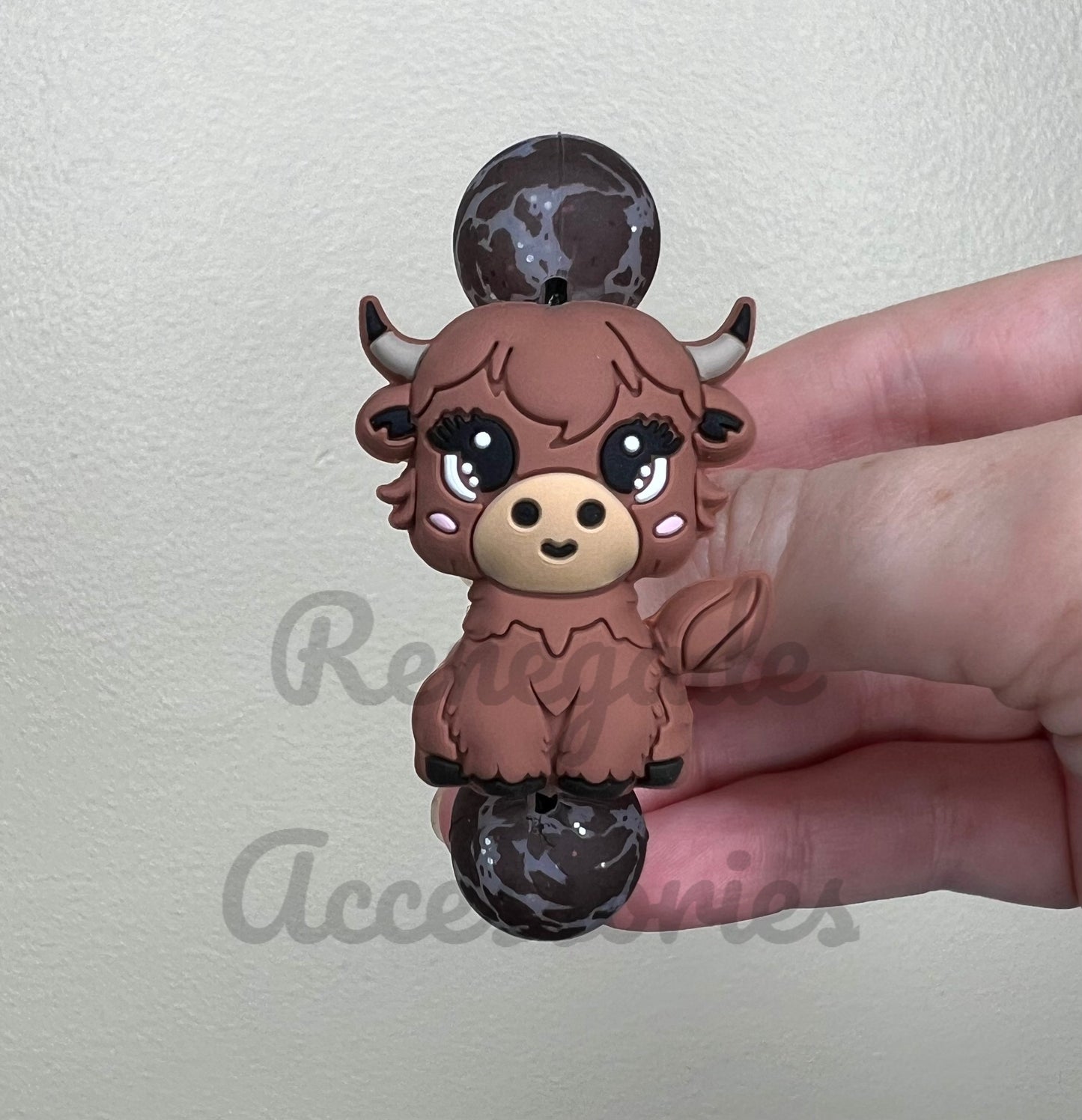 Silicone Charm - Brown Cow - Howdy/Outwest
