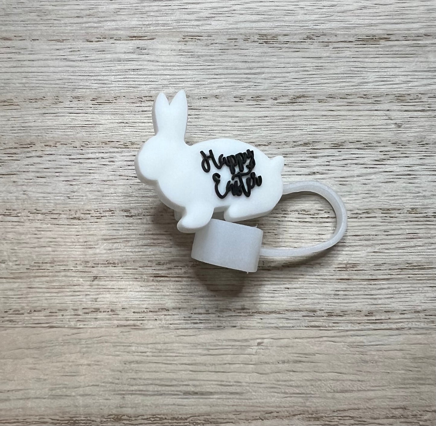 Straw Topper - Happy Easter Bunny