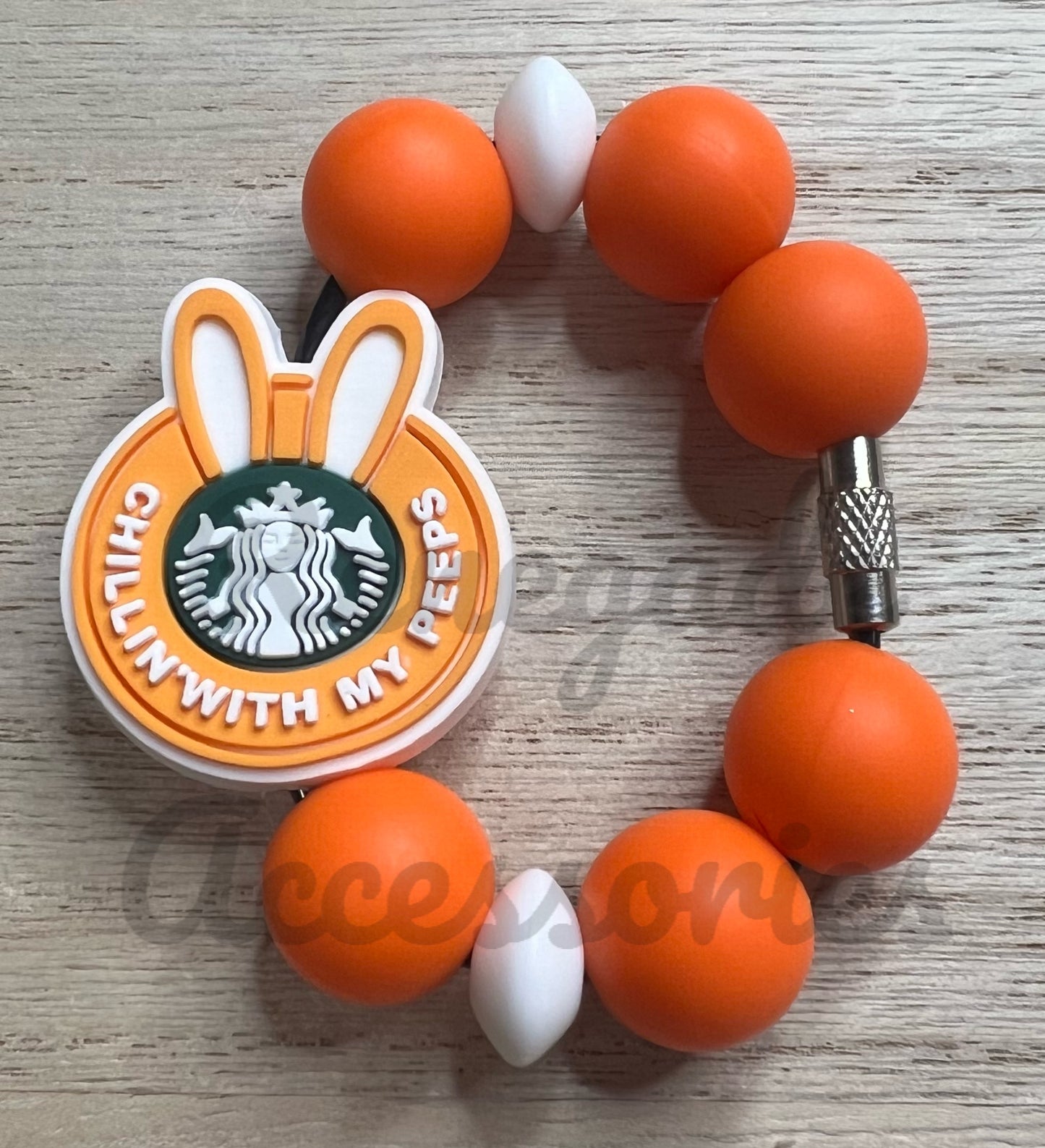 Silicone Charm - Chillin With My Perps Bunny - Coffee