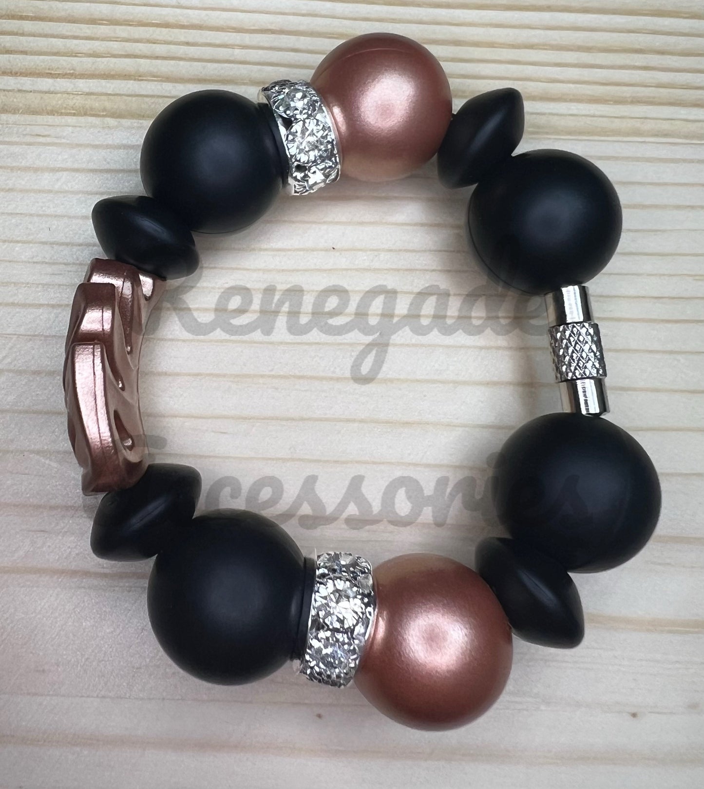 Silicone Charm - Rose Gold Monstera