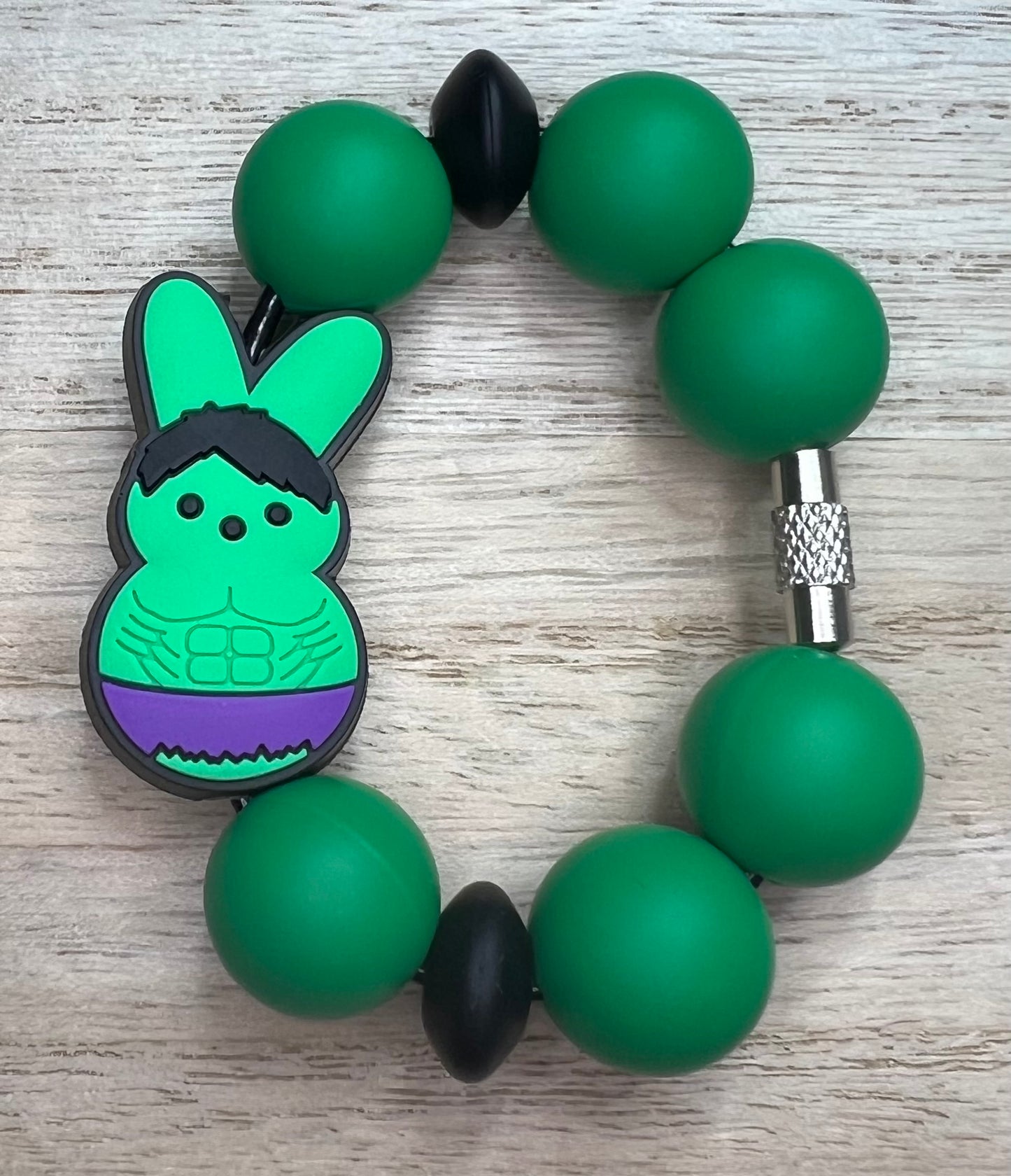 Silicone Charm - Superhero Character Peep Bunny