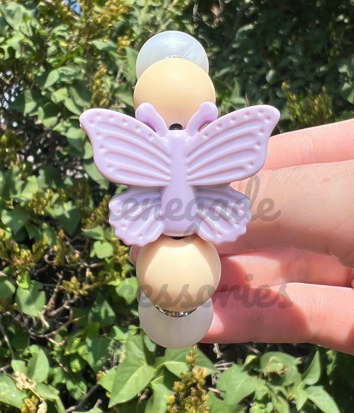 Silicone Charm - Berries & Cream Butterfly
