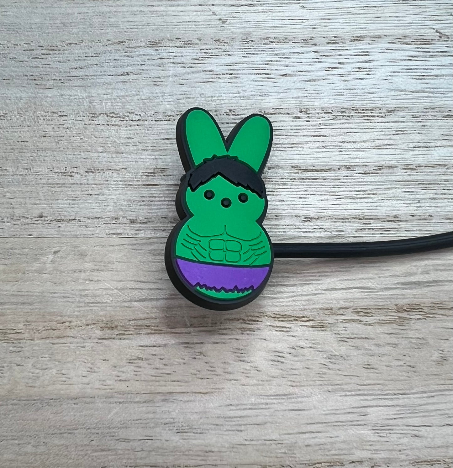Straw Topper - Superhero Character Peep Bunny