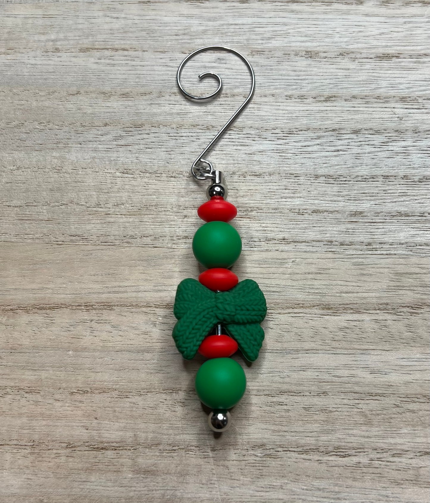 Christmas Tree Ornament - Green Sweater Bow