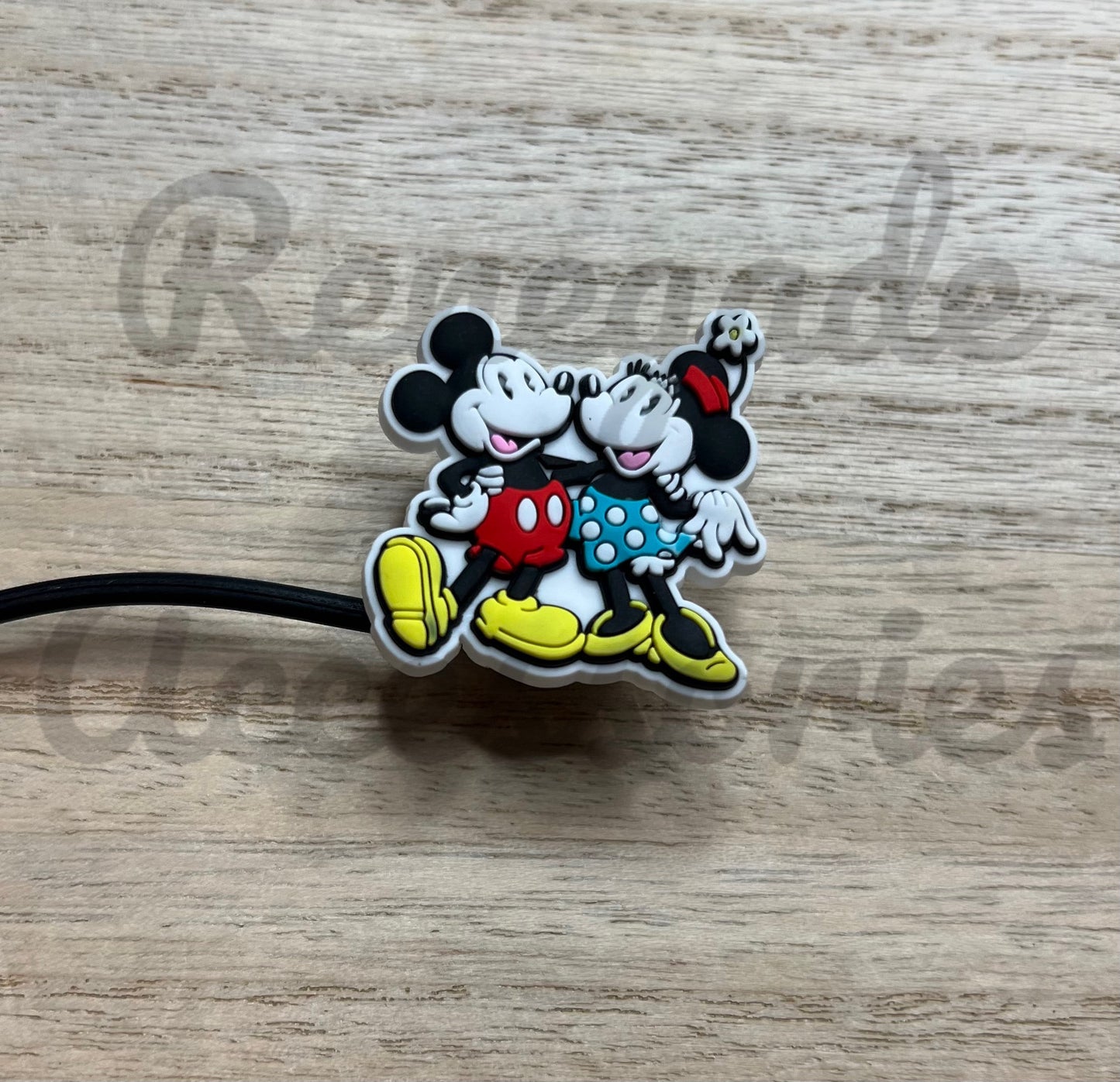 Straw Topper - Mouse Ears Couple