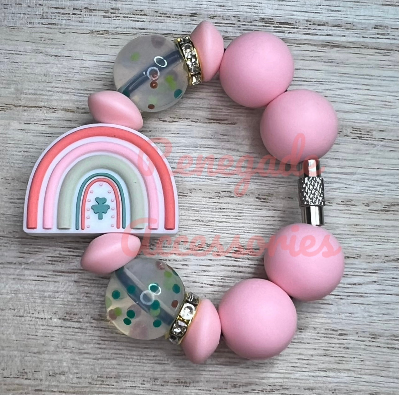 Silicone Charm - Shamrock Rainbow
