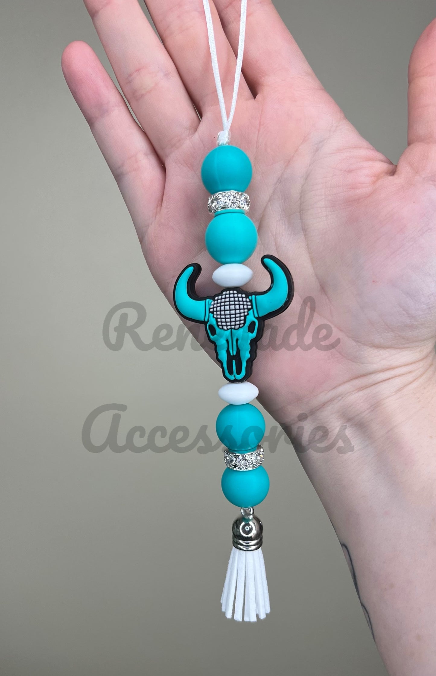 Silicone Charm - Enchanted Charms - Turquoise Cow Skull - Freeze The Day