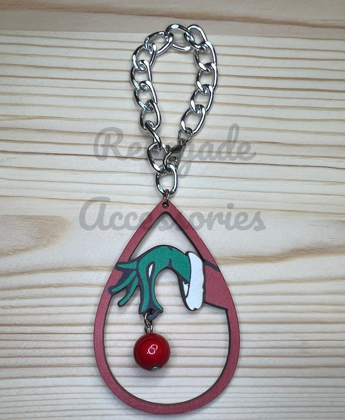 Metal Charm - Christmas Green Guy Hand