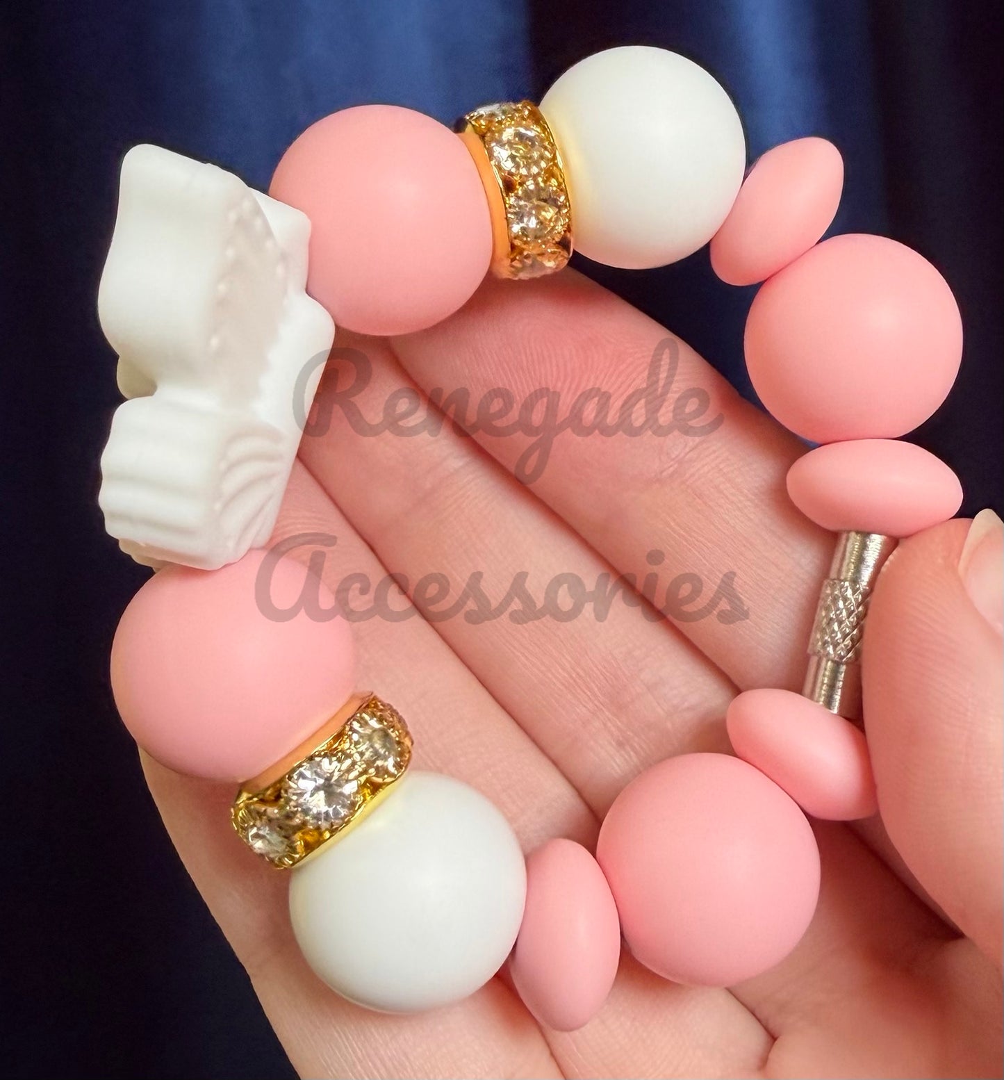 Silicone Charm - White Butterfly - Bouquet