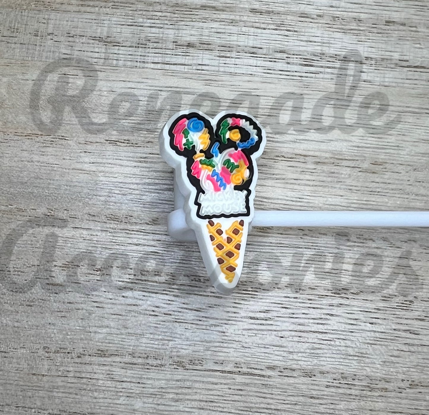 Straw Topper - Mouse Ears Ice Cream