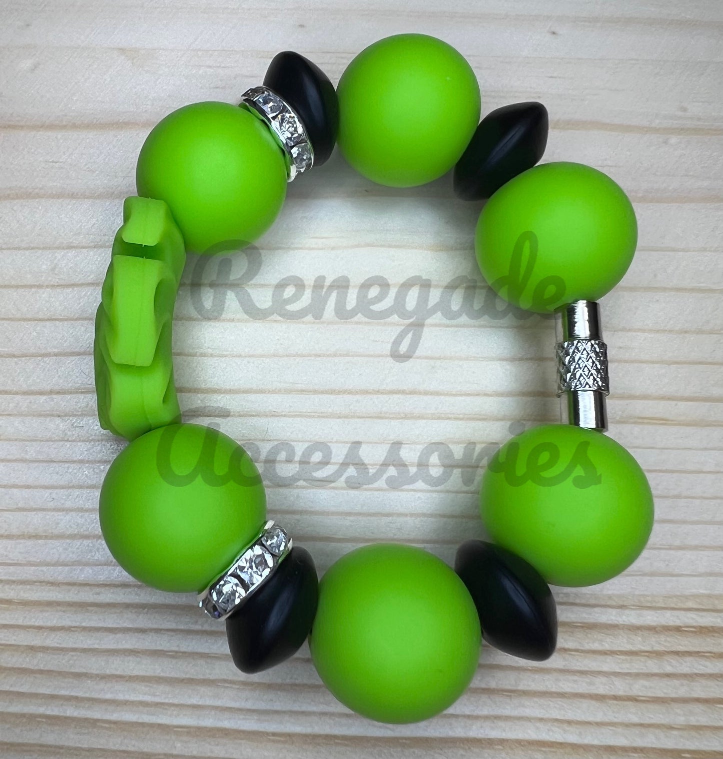 Silicone Charm - Green Monstera Plant/Flower