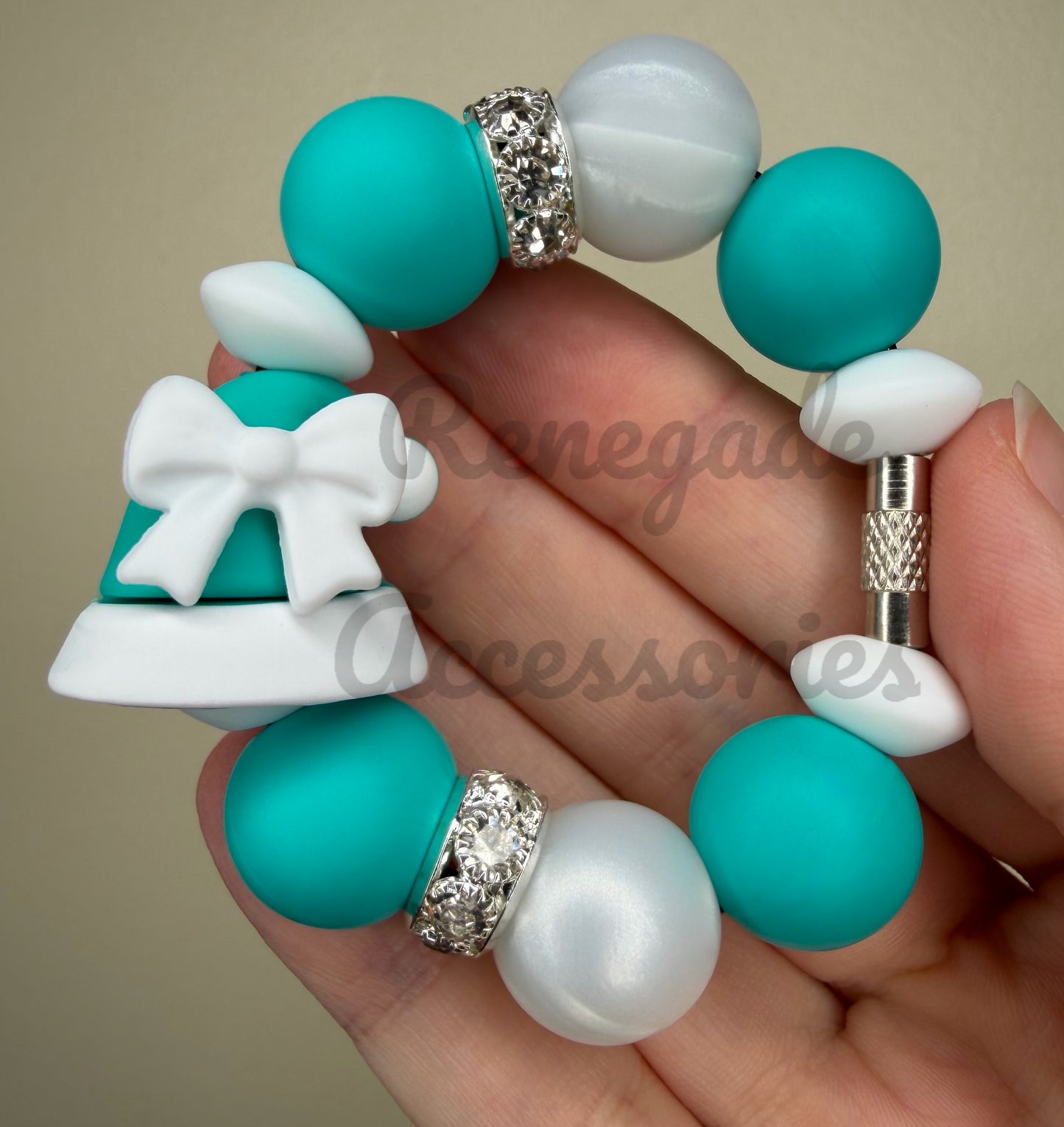 Silicone Charm - Teal Blue Christmas Hat