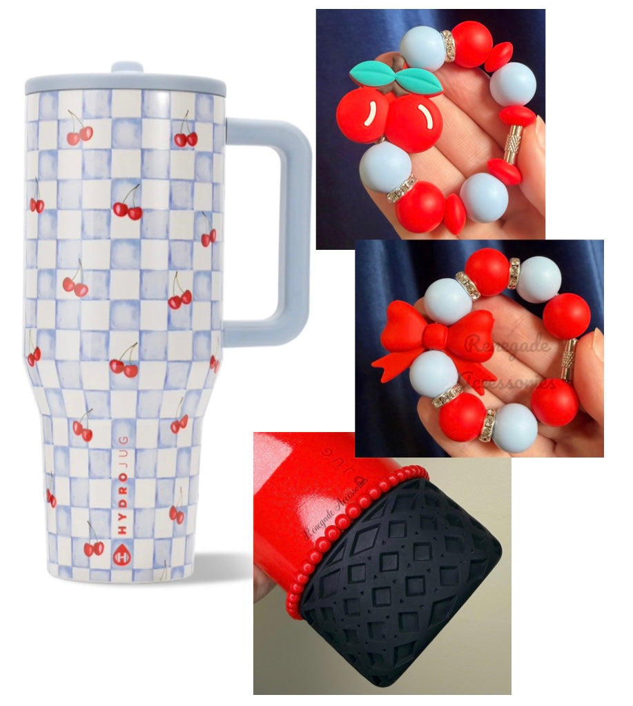 Silicone Charm - Cherry - Cherry Checkers